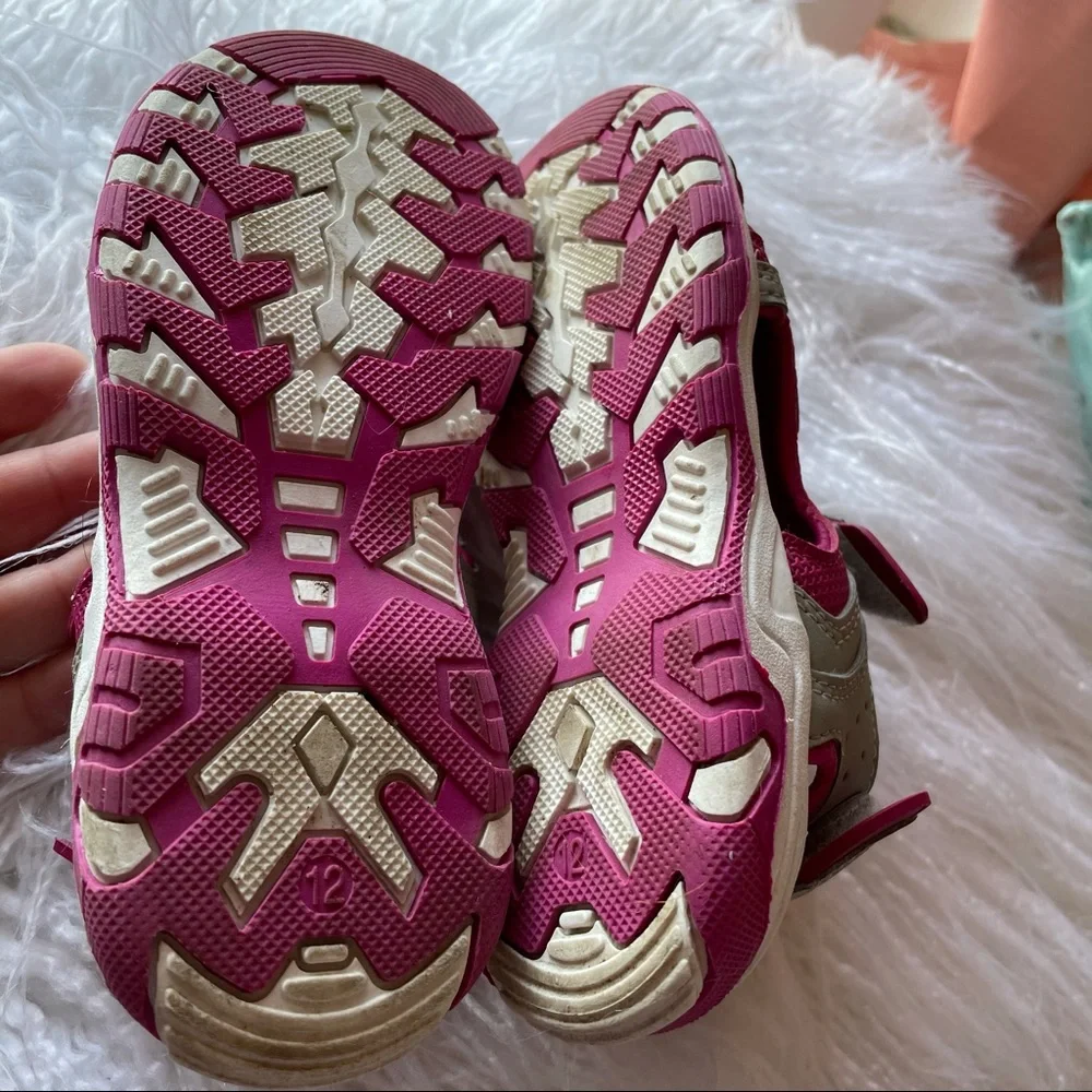 Eddie Bauer pink gray sandals Velcro